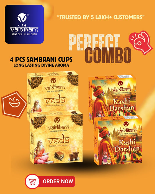 Vaidikam Perfect Combo – 4 Premium Sambrani Cups for Pure Divine Ambience Vaidikam Products Pvt Ltd